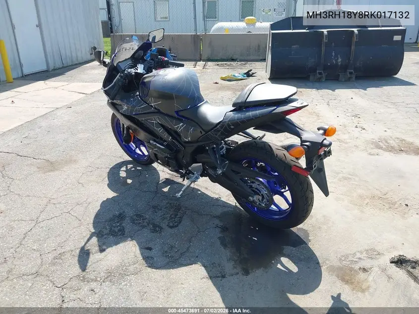 2024 Yamaha Yzfr3 A VIN: MH3RH18Y8RK017132 Lot: 45473691