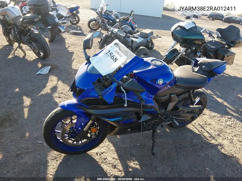 2024 Yamaha Yzfr7 VIN: JYARM38E2RA012411 Lot: 45502568