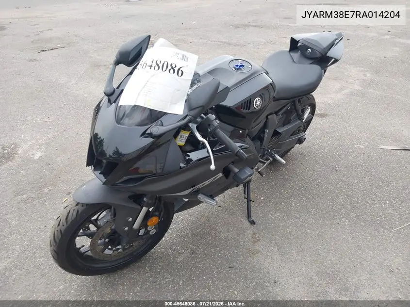 2024 Yamaha Yzfr7 VIN: JYARM38E7RA014204 Lot: 45648086