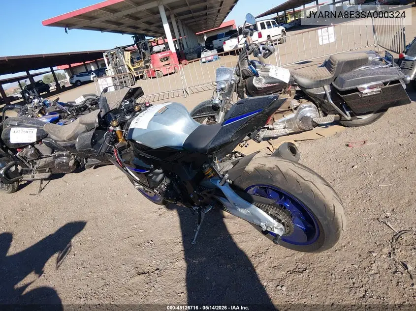 2025 Yamaha Yzf1000 D VIN: JYARNA8E3SA000324 Lot: 45126716
