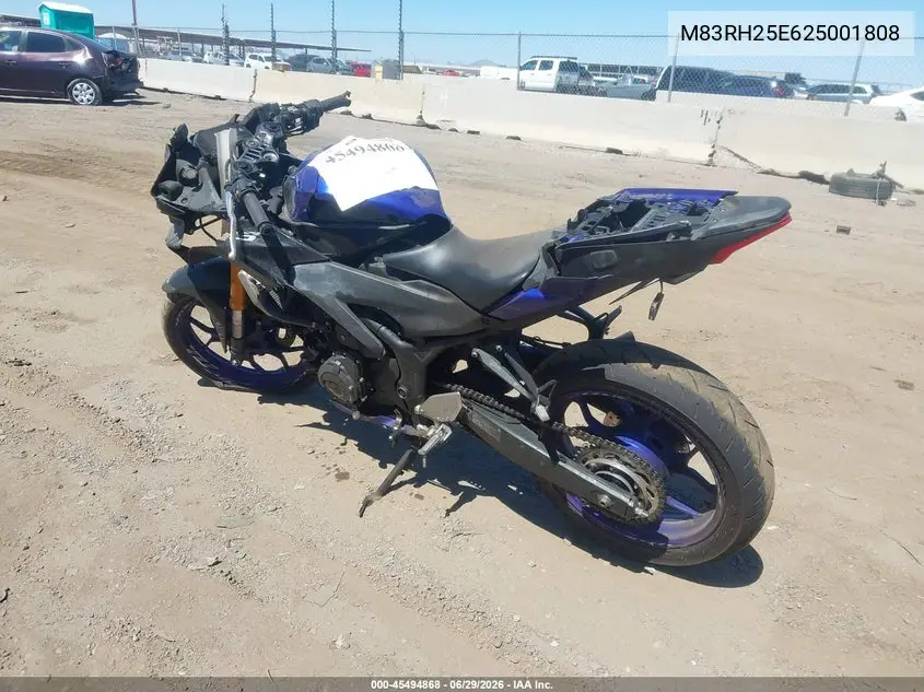 2025 Yamaha Yzfr3 VIN: M83RH25E625001808 Lot: 45494868
