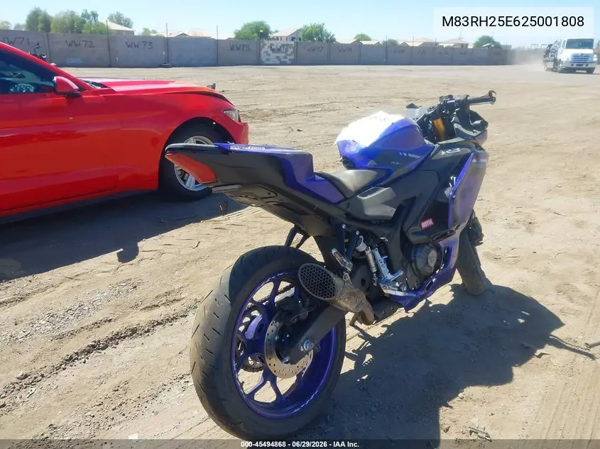 2025 Yamaha Yzfr3 VIN: M83RH25E625001808 Lot: 45494868
