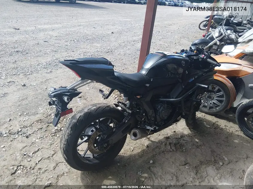 2025 Yamaha Yzfr7 VIN: JYARM38E3SA018174 Lot: 45530579
