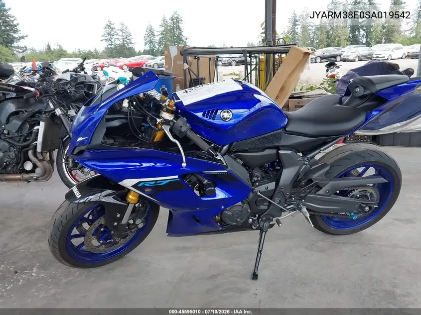 2025 Yamaha Yzfr7 VIN: JYARM38E0SA019542 Lot: 45595010