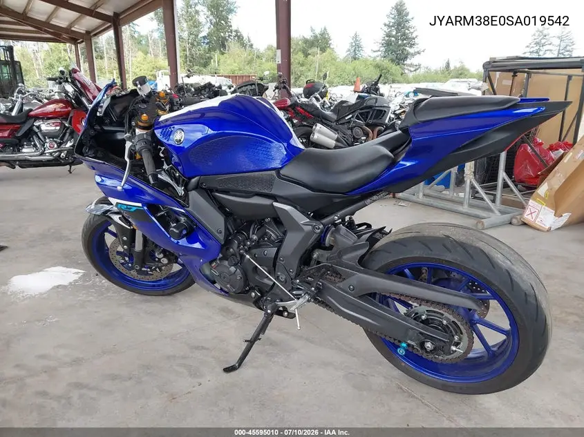 2025 Yamaha Yzfr7 VIN: JYARM38E0SA019542 Lot: 45595010