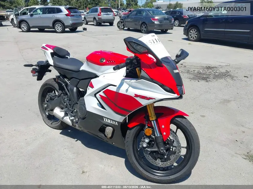 2026 Yamaha Yzfr7 VIN: JYARM60Y3TA000301 Lot: 45111333