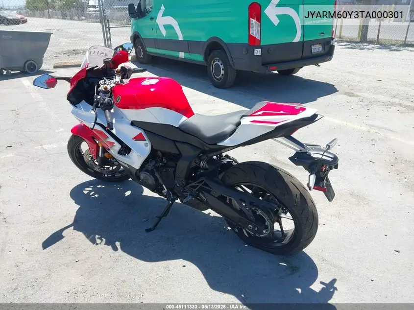 2026 Yamaha Yzfr7 VIN: JYARM60Y3TA000301 Lot: 45111333