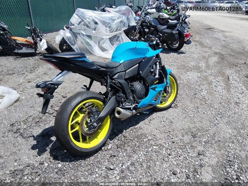 2026 Yamaha Yzfr7 VIN: JYARM60E6TA001285 Lot: 45203826
