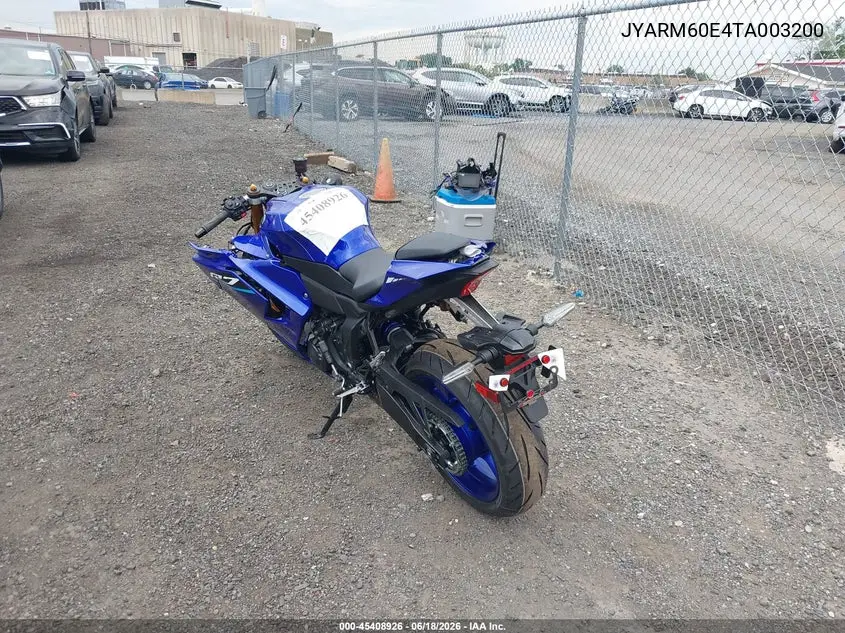 2026 Yamaha Yzfr7 VIN: JYARM60E4TA003200 Lot: 45408926